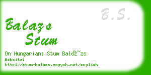 balazs stum business card